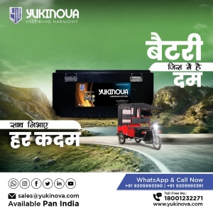 Yukinova: Leading the Way as a Trusted Three-Wheeler Battery Manufacturer in India