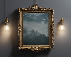 high-resolution frame mockup for print advertising