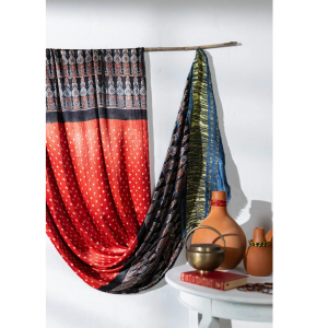 ajrakh dupatta with lagdi patta