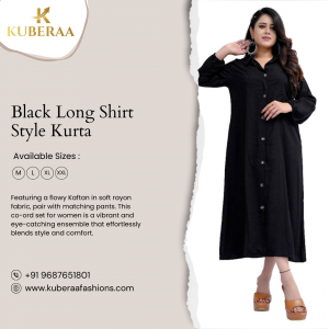 Buy Black Long Shirt Style Kurta Online In India