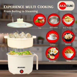 Akasuki MultiCook Electric Kettle with Steamer | 1.5 Litre | Comes with Egg Tray | Used for making maggi, rice, Steaming vegetables, momos, eggs, boiling water