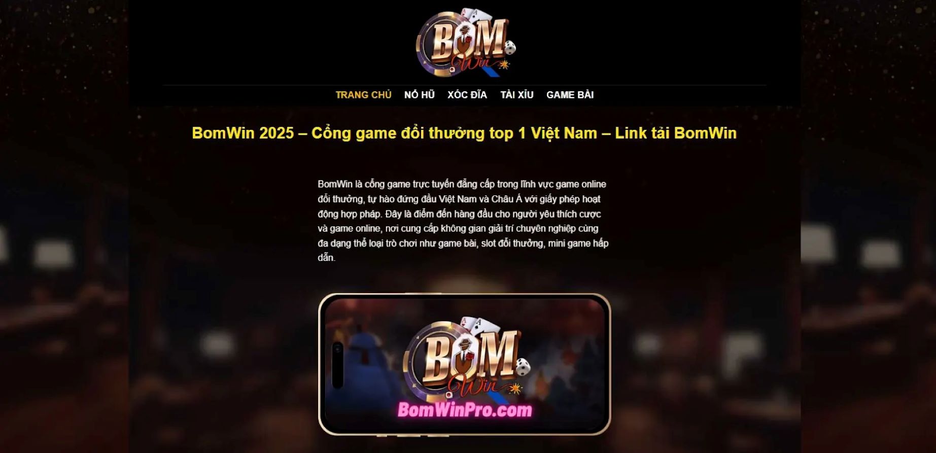 BomWin - Thiên đường game bài đổi thưởng