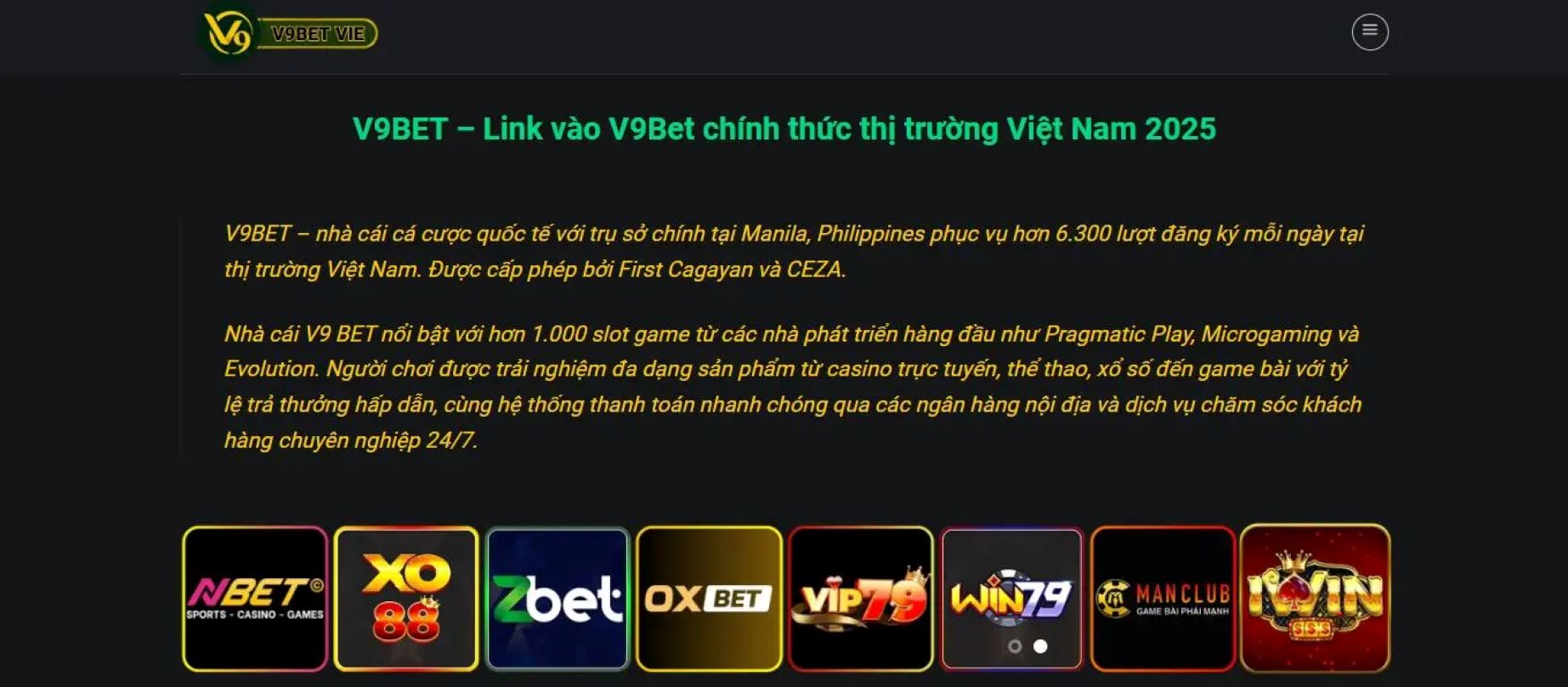 quốc tế hàng đầu V9BET – Nhà cái cá cược