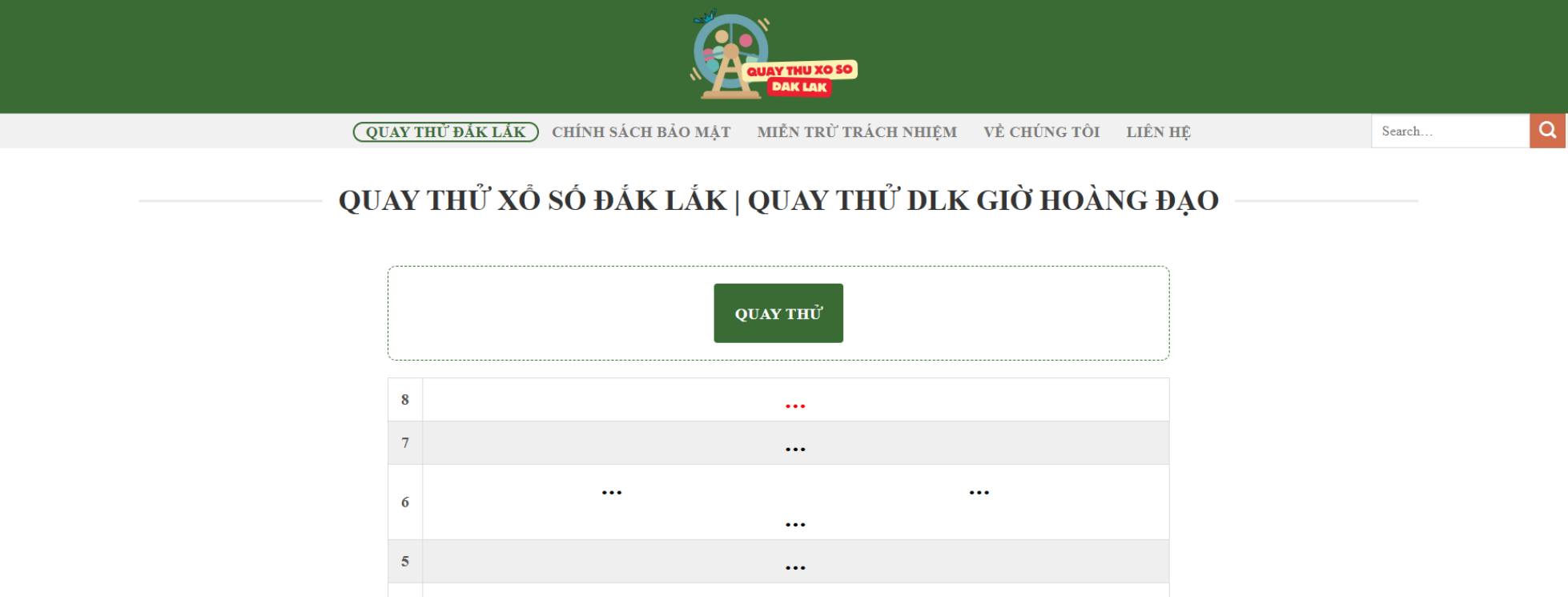 Quay Thử Xổ Số  Đắk Lắk