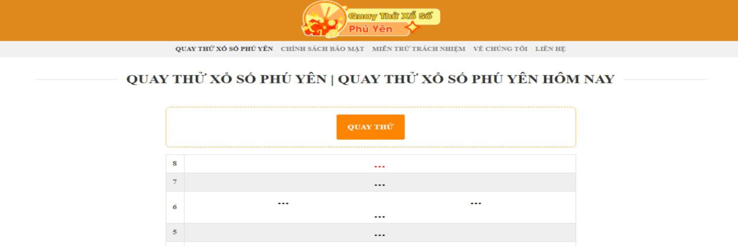 Quay Thử Xổ Số   Phú Yên