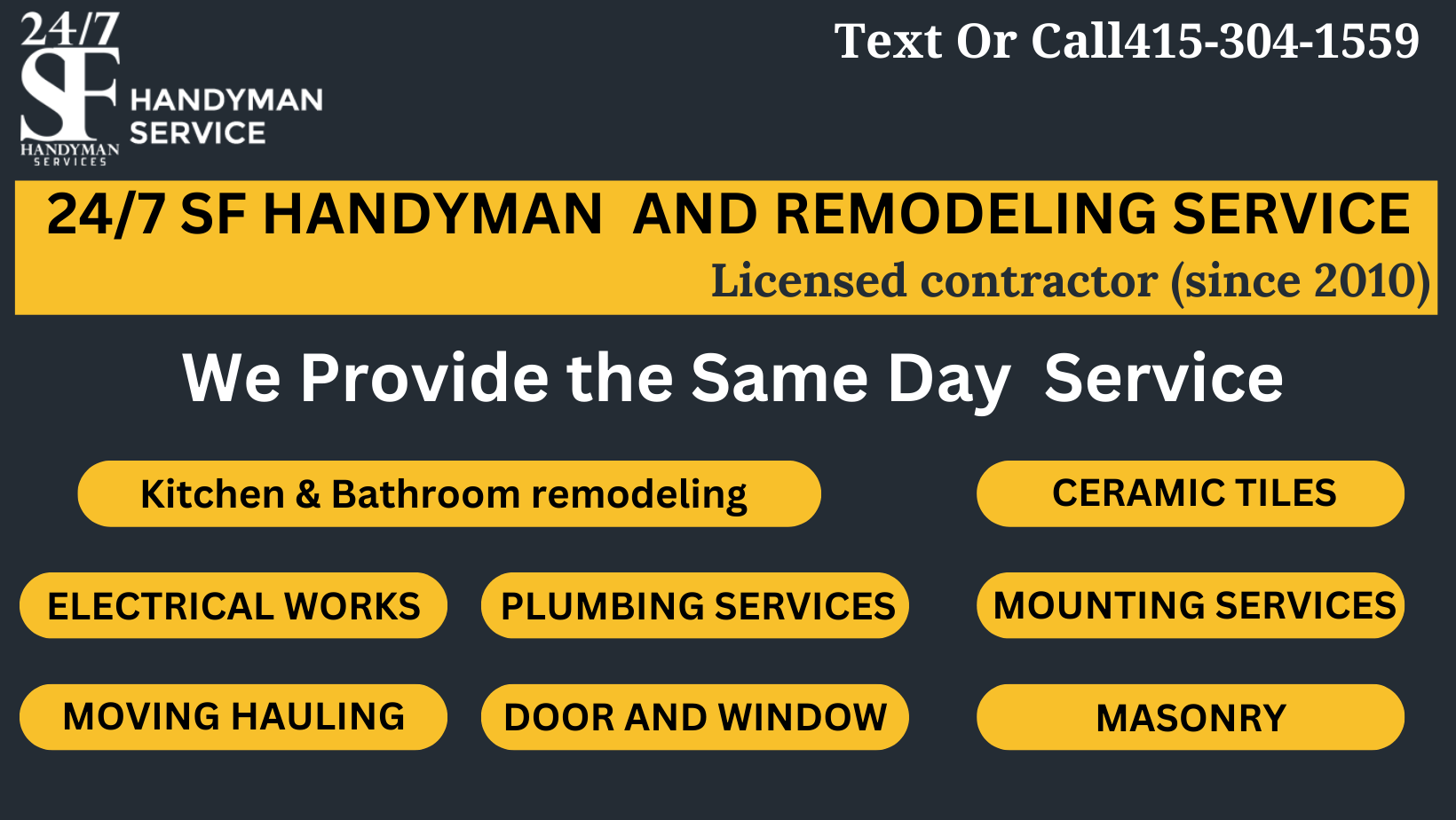 24/7 Handyman  Remodeling Services