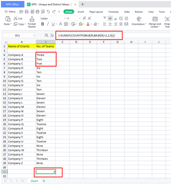 Step-by-Step Tutorial: How to Count Unique Values in Excel Using WPS Office