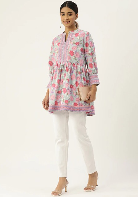 Check out the stylish Peony Floral Printed Tops for a trendy look from Jaipur Morni USA.