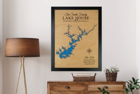 Tips for Decorating with Lake Lanier Wooden Maps