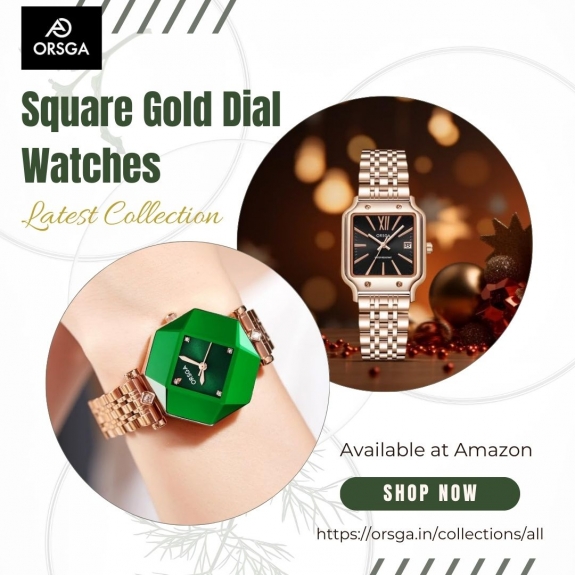  Square Gold Dial Watches 