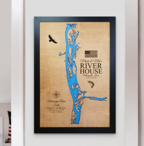 The Timeless Appeal of Wooden River Maps for Home Decor