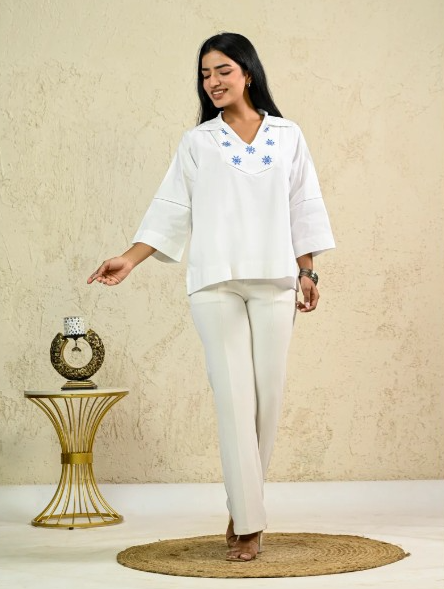 Shop Stylish & Comfortable Trendy Short Embroidery Top for Any Occasion