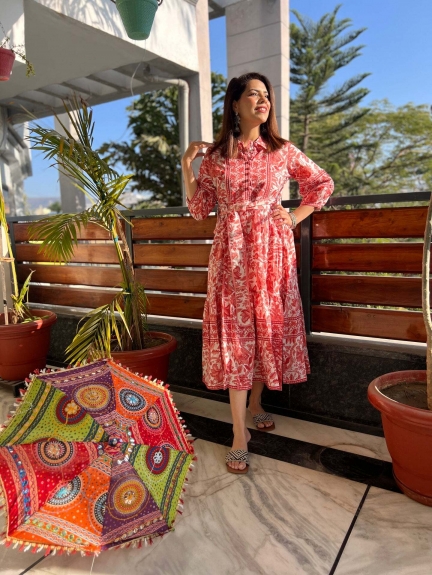Buy Beautiful Printed Cotton Gown Online for Casual and Traditional Outfits