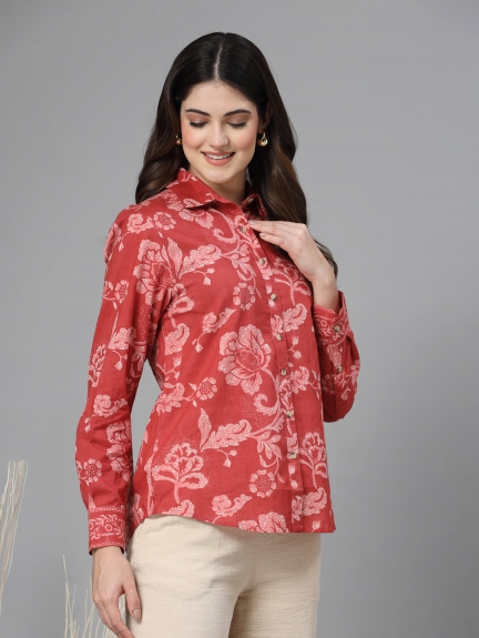 Buy Comfortable womens spread collar shirt designed for all-day office wear